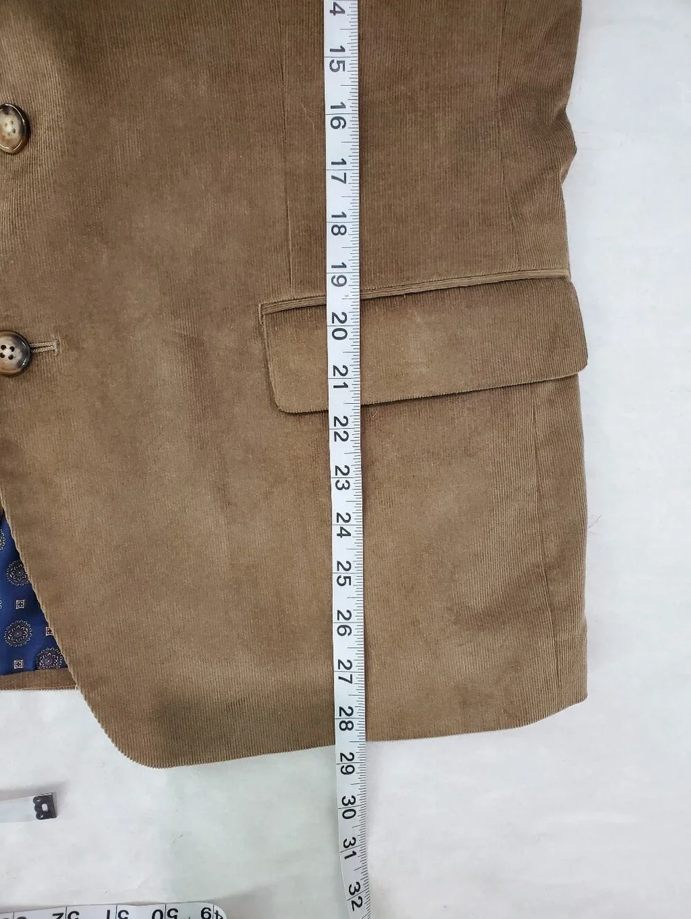 Lauren Ralph Lauren Corduroy Blazer 44S Tan Brown Lined Sport Coat Casual Jacket